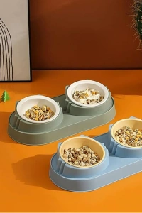 Mikopet Çift Bölmeli Mama ve Su Kabı