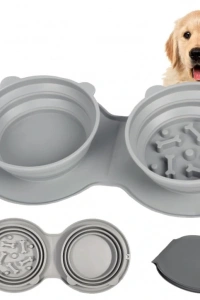 Mikopet Katlanabilir İkili Mama ve Su Kabı