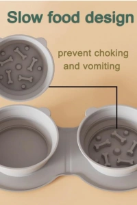 Mikopet Katlanabilir İkili Mama ve Su Kabı