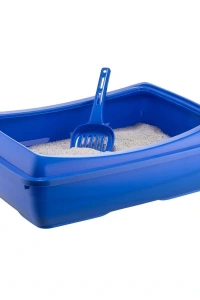 Mikopet Küçük Kedi Tuvaleti Mavi