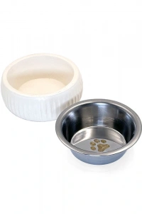 Mikopet Organik Seramik Mama Kabı Beyaz