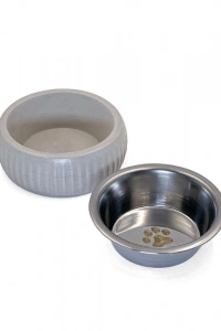 Mikopet Organik Seramik Mama Kabı Gri