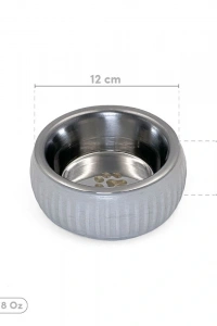 Mikopet Organik Seramik Mama Kabı Gri