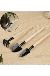 Mini Ahşap Hobi Bahçe Seti 3 Parça