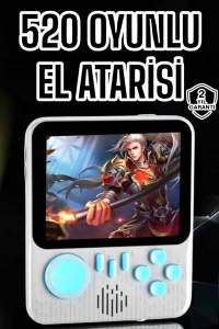 Mini Atari El Atarisi 3.5 inç Ekran Çift Konsol 666 Adet Retro Oyun Gameboy El Atarisi