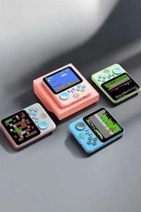 Mini Atari El Atarisi 3.5 inç Ekran Çift Konsol 666 Adet Retro Oyun Gameboy El Atarisi