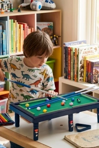 Mini Bilardo Oyunu Seti Evde Eğlenceli Masa Oyunu Çocuk ve Aile