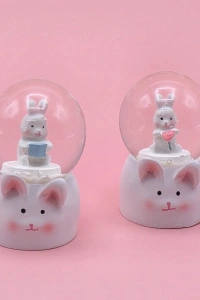 Mini Boy Tavşan Tasarımlı Işıklı Kar Küresi