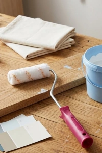 Mini Boya Fırça Seti 10 Cm Rulo Fırça 6 Adet Yedek Rulo Hediyeli Duvar Boyama Aparatı