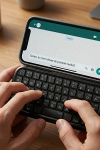 Mini Kablosuz Bluetooth Klavye USB Şarjlı Taşınabilir Klavye