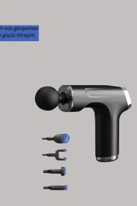 Mini Masaj Tabancası 4 Başlık 6 Hız Ayarlı