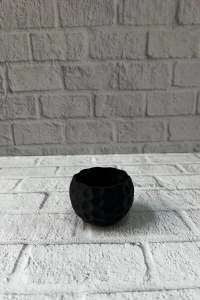 Mini Siyah Dekoratif Saksı 5 cm Modern Masaüstü Bitki Saksısı