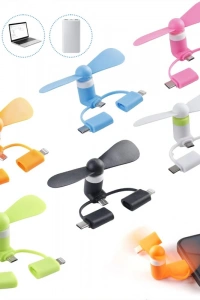 Mini Telefon Fanı - Lightning - Type-C - Micro USB Girişli - Sessiz