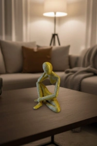 Minimal Sarı İnsan Figürü Biblo Ev ve Ofis Dekoru