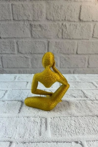 Minimal Sarı İnsan Figürü Biblo Ev ve Ofis Dekoru