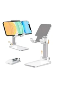 Minimal Tasarımlı Masaüstü Telefon Standı Beyaz