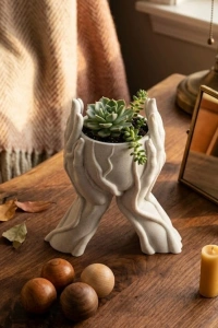 Minimalist El Tasarımlı Dekoratif 3D Saksı Vazo Modern Masa Dekoru