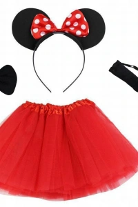 Minnie Mouse Kostüm Seti - Etek, Taç, Kuyruk, Papyon