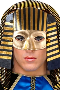 Mısırlı Maskesi Lastik Aparatlı Firavun Maskesi 21x23 cm