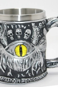 Mistik Ejderha Gözü 3D Kabartmalı Paslanmaz Çelik Kupa Bardak