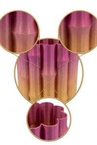 Modern 3D Baskı Mor Sarı Vazo Ev Ofis Dekorasyon Şık Tasarım