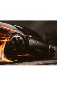 Modern Siyah Araba Kanvas Tablo 60x120