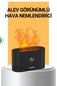 Modern Tasarımlı Alev Efektli LED Aromaterapi Hava Nemlendirici
