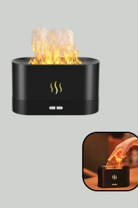 Modern Tasarımlı Alev Efektli LED Aromaterapi Hava Nemlendirici
