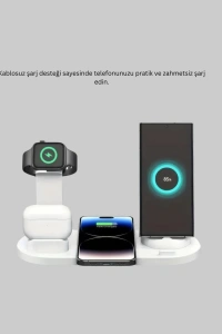 Modern Tasarımlı Çok Fonksiyonlu Kablosuz Şarj Standı
