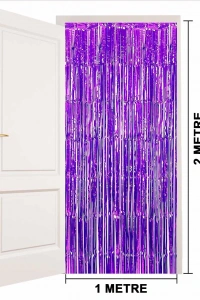 Mor Ekstra Metalize Saçaklı Arka Fon Perde
