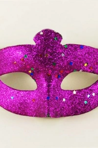 Mor Renk Simli Yıldızlı Kostüm Partisi Maskesi