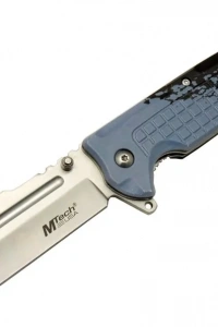 Mtech 4281 Mavi Kamp Çakı 21cm - Yarı Otomatik, Kemerlikli, Oluklu