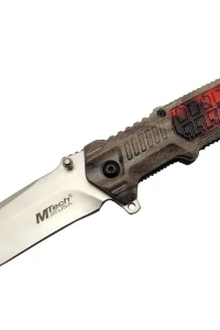 Mtech 463 Kahverengi Kamp Çakı 21cm - Yarı Otomatik, Kemerlikli, Plastik Sap