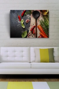 Mutfak Masasındaki Sebzeler Kanvas Tablo 50 x 70