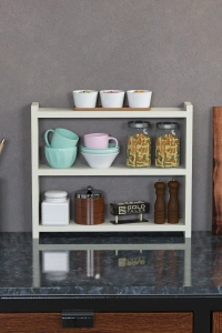 Mutfak Rafı Tezgah Üstü Organizer Krem