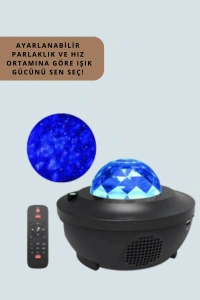 Müzik Ritimli Işık Değişimi & Dönen Dalga Efekti – Galaxy Projektör