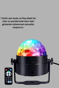 Müzik Sensörlü Renkli LED Parti Işığı