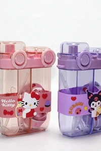 My Melody Çift Bölmeli Pipetli Suluk