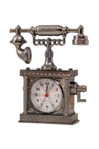 N8808B TELEFON ŞEKLİNDE ÇALAR SAAT GÜMÜŞ