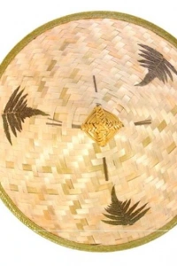 Naturel Renk Cambodia Kamboçyalı Vietnam Şapkası PVC Hasır