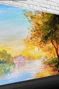 Nehirde Gün Doğumu Yağlıboya Kanvas Tablo 50 x 70