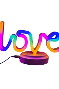 Neon Işıklı Love Yazılı Masa Gece Lambası