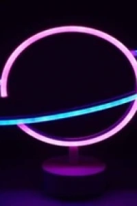 Neon Işıklı Satürn Lamba