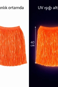 Neon Turuncu Hawaii Parti Eteği 40 cm