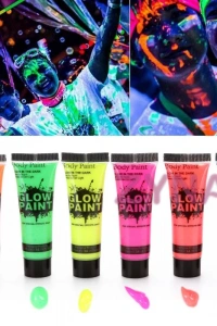 Neonlu Glow Parti Yüz Boyası 6 Renk 6 Adet