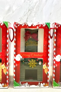 Noel Temalı Polyester Şömine Tütsülük