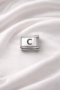 Nomination Uyumlu C Harfi Charm – Çelik Harfli Bileklik Aksesuarı ,Kişiye Özel Modüler Takı