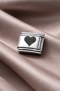 Nomination Uyumlu Çelik Kalp Charm – Parlak Çelik Bileklik Aksesuarı | Sevgi Temalı Modüler Charm