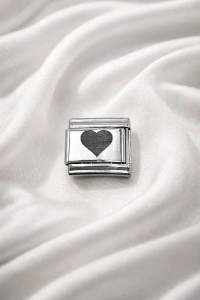 Nomination Uyumlu Çelik Kalp Charm – Parlak Çelik Bileklik Aksesuarı | Sevgi Temalı Modüler Charm