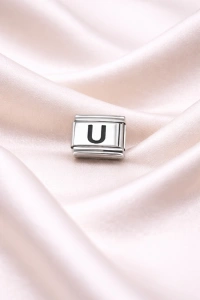 Nomination Uyumlu U Harfli Charm | Paslanmaz Çelik Harf Charm | Kişiye Özel Bileklik Aksesuarı